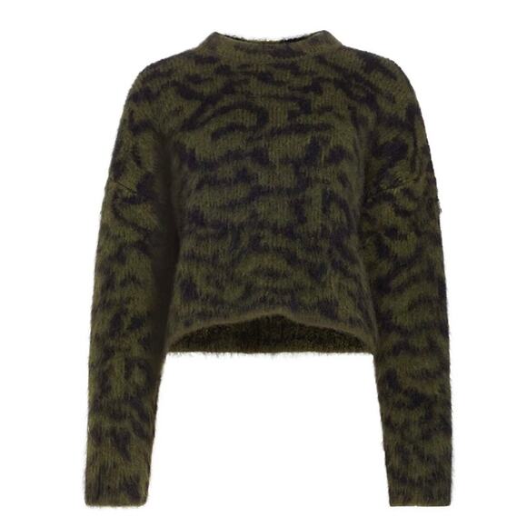 Frame Abstract Jacquard Crew Neck Sweater - Picture 2 of 12